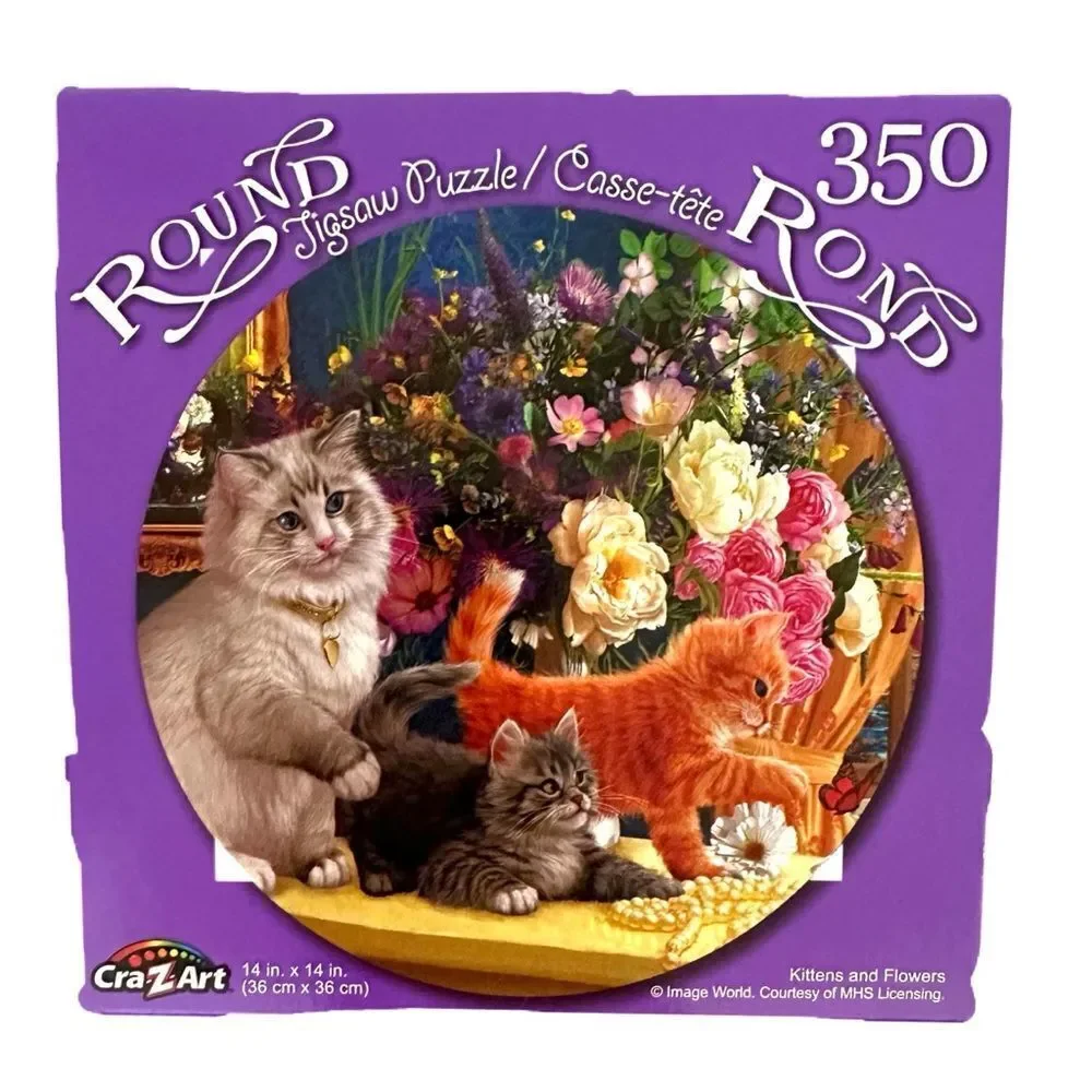 Craz Art 350 Piece Space Saver Jigsaw Puzzles‎ Cats & Peacocks